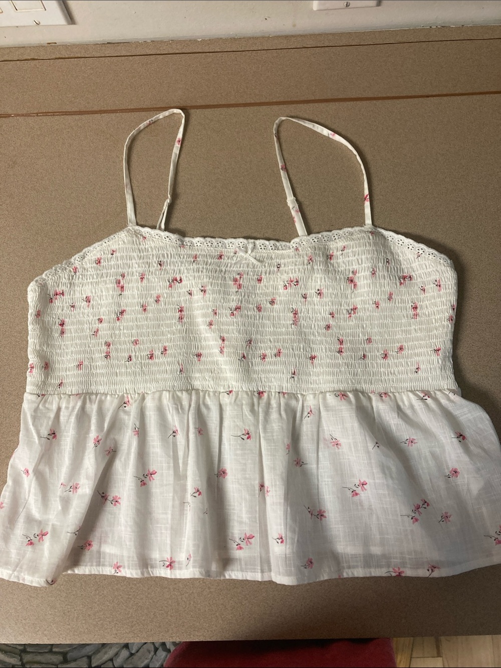 No Boundaries White Floral Baby Doll Cami